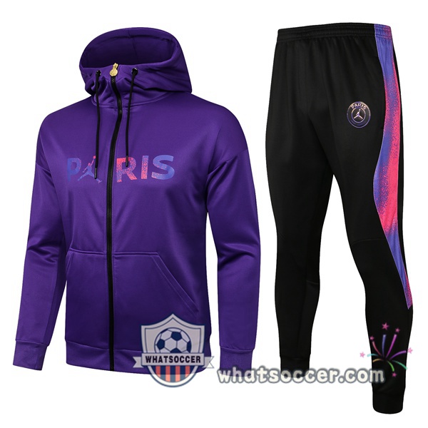 JORDAN Paris PSG Purple Hooded Jacket 2021-2022