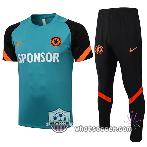 FC Chelsea Training T-Shirts + Pants Green 2021-2022