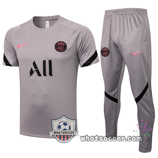 Paris PSG Training T-Shirts + Pants Gray 2021-2022