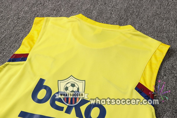 FC Barcelona Soccer Vest + Shorts Yellow 2021-2022