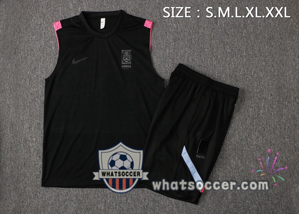 Korea Soccer Vest + Shorts Black 2021-2022