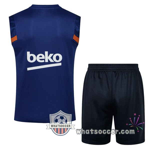 FC Barcelona Soccer Vest + Shorts Blue 2021-2022