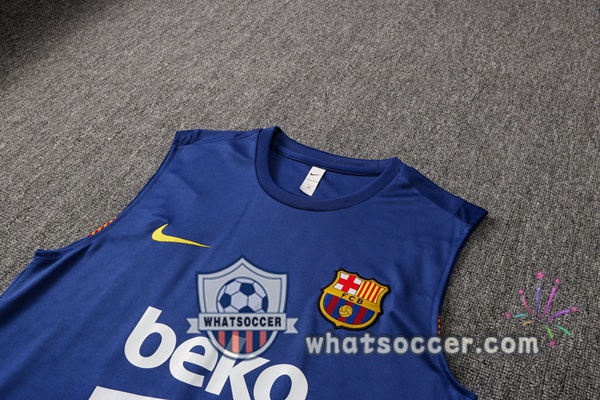 FC Barcelona Soccer Vest + Shorts Blue 2021-2022
