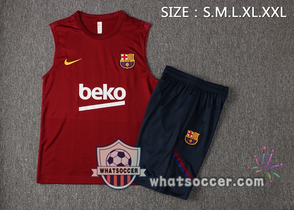FC Barcelona Soccer Vest + Shorts Red 2021-2022