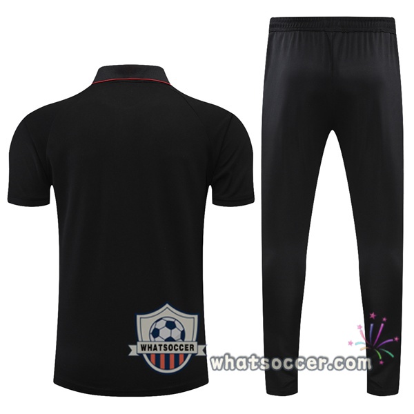 Training Polo Bayern Munich + Pants Red Black 2021-2022