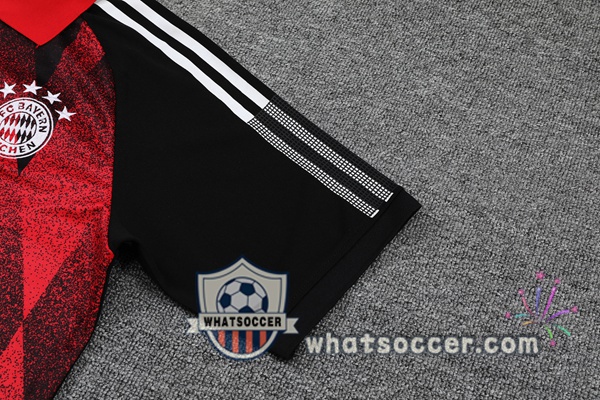 Training Polo Bayern Munich + Pants Red Black 2021-2022