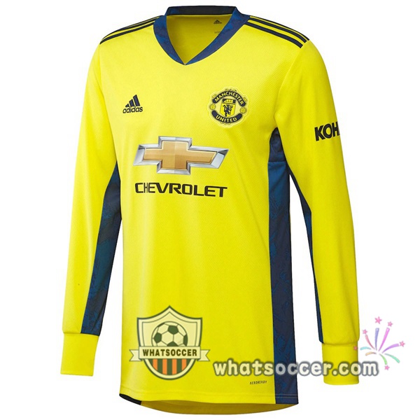 Manchester United Goalkeeper Long Sleeve Yellow Soccer Jerseys 2020-2021