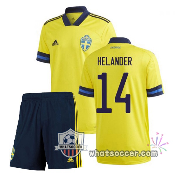 Sweden (HELANDER 14) Kids Home Soccer Jerseys 2020-2021