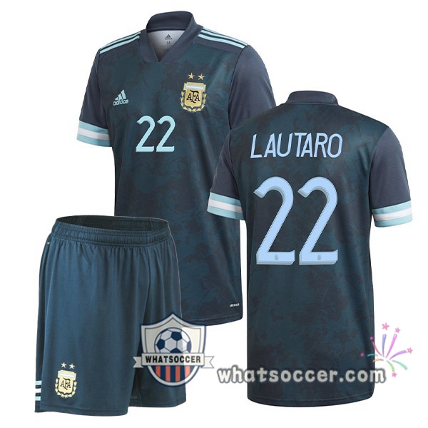 Argentina (LAUTARO 22) Kids Away Soccer Jerseys 2020-2021