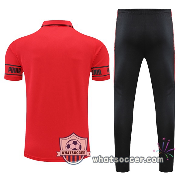 Training Polo AC Milan + Pants Red 2021-2022