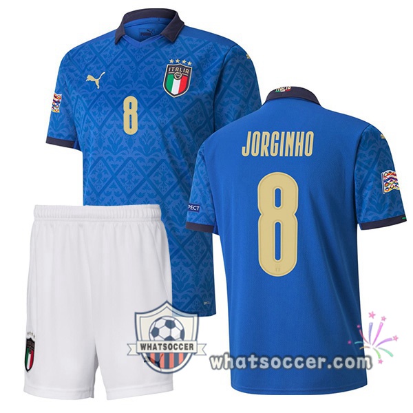 Italy (JORGINHO 8) Kids Home Soccer Jerseys 2020-2021