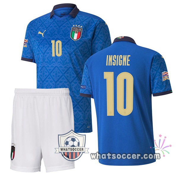 Italy (INSIGNE 10) Kids Home Soccer Jerseys 2020-2021