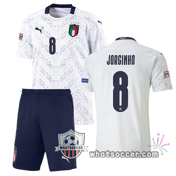 Italy (JORGINHO 8) Kids Away Soccer Jerseys 2020-2021