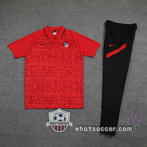 Training Polo Atletico Madrid + Pants Red 2021-2022
