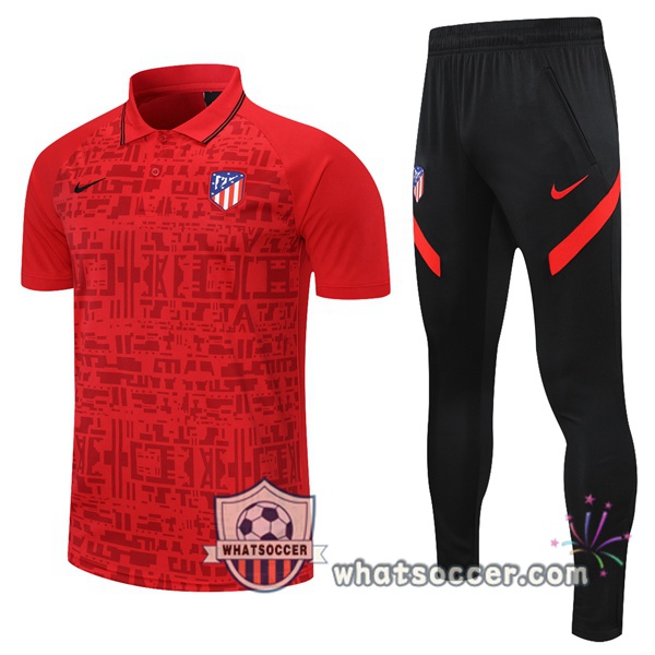 Training Polo Atletico Madrid + Pants Red 2021-2022