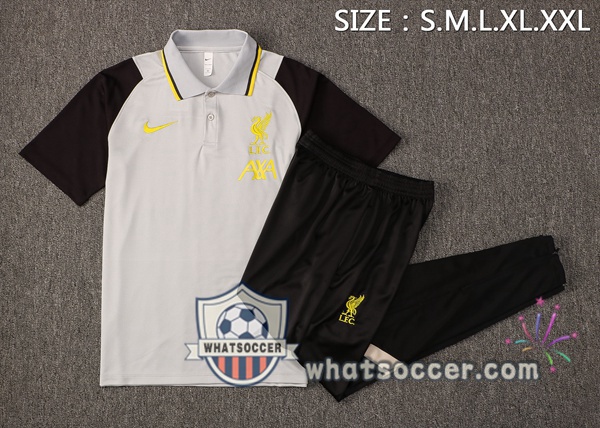 Training Polo FC Liverpool + Pants Gray Black 2021-2022