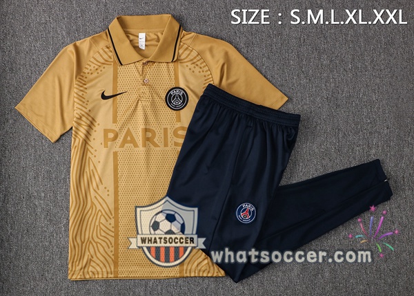 Training Polo Paris PSG + Pants Yellow 2021-2022