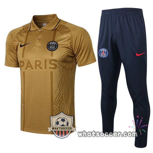 Training Polo Paris PSG + Pants Yellow 2021-2022