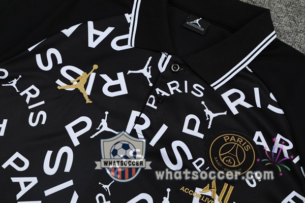 Training Polo Paris PSG + Pants Black White 2021-2022