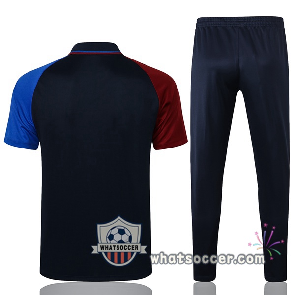 Training Polo FC Barcelona + Pants Blue Royal 2021-2022