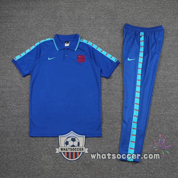 Training Polo FC Barcelona + Pants Blue 2021-2022