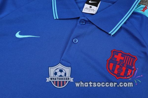 Training Polo FC Barcelona + Pants Blue 2021-2022