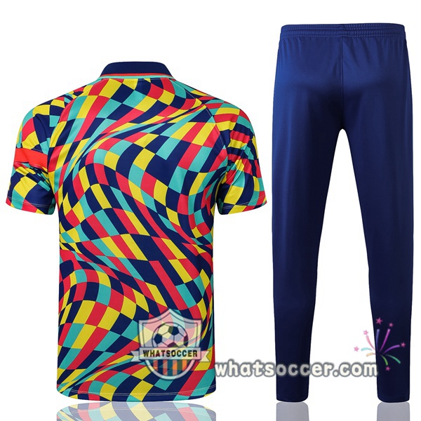 Training Polo FC Barcelona + Pants Yellow Blue 2021-2022