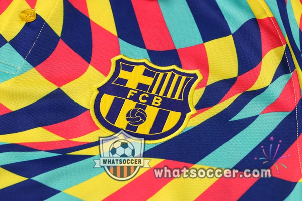 Training Polo FC Barcelona + Pants Yellow Blue 2021-2022