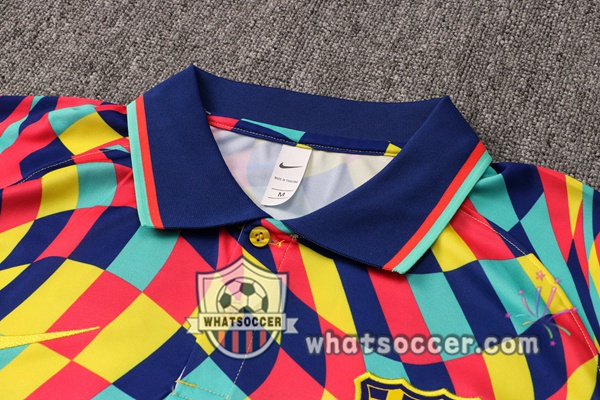 Training Polo FC Barcelona + Pants Yellow Blue 2021-2022