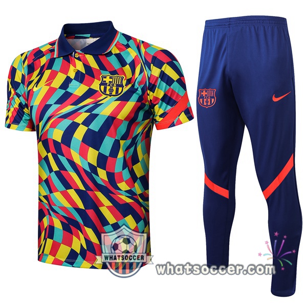 Training Polo FC Barcelona + Pants Yellow Blue 2021-2022