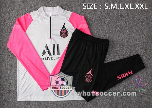 Paris PSG Jordan Gray Rose Tracksuit 2021-2022