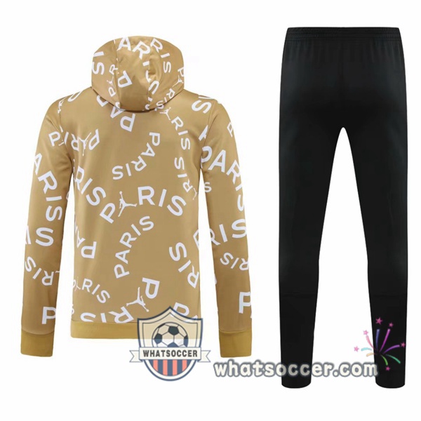 JORDAN Paris PSG Yellow Hooded Jacket 2021-2022