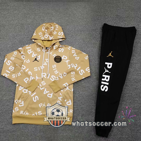 JORDAN Paris PSG Yellow Hooded Jacket 2021-2022