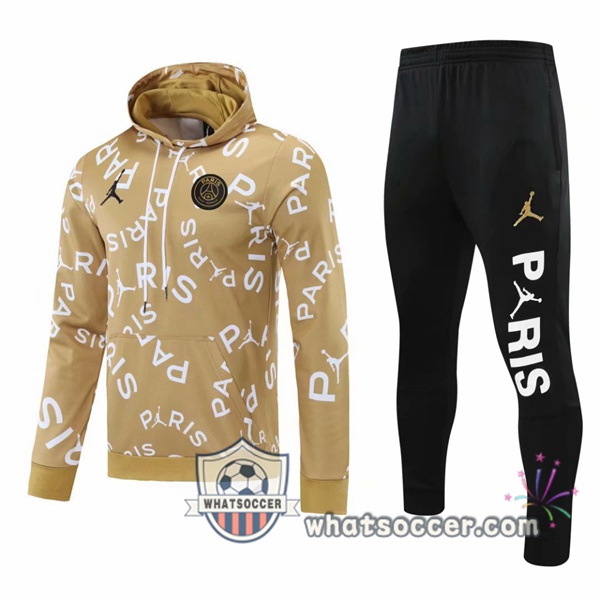 JORDAN Paris PSG Yellow Hooded Jacket 2021-2022