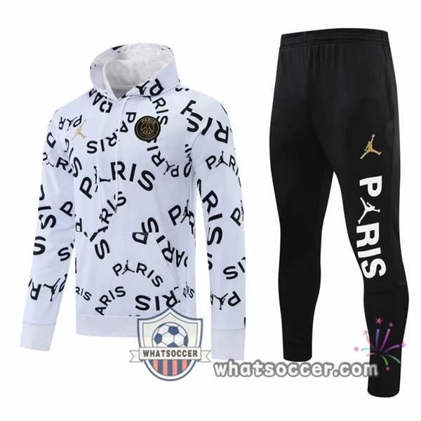 JORDAN Paris PSG White Hooded Jacket 2021-2022