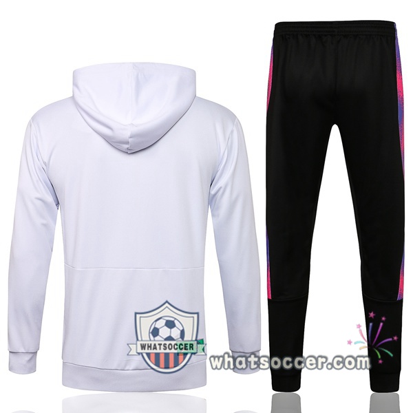 JORDAN Paris PSG White Purple Hooded Jacket 2021-2022