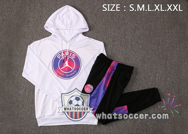 JORDAN Paris PSG White Purple Hooded Jacket 2021-2022