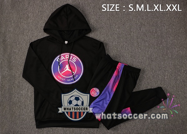 JORDAN Paris PSG Black Purple Hooded Jacket 2021-2022