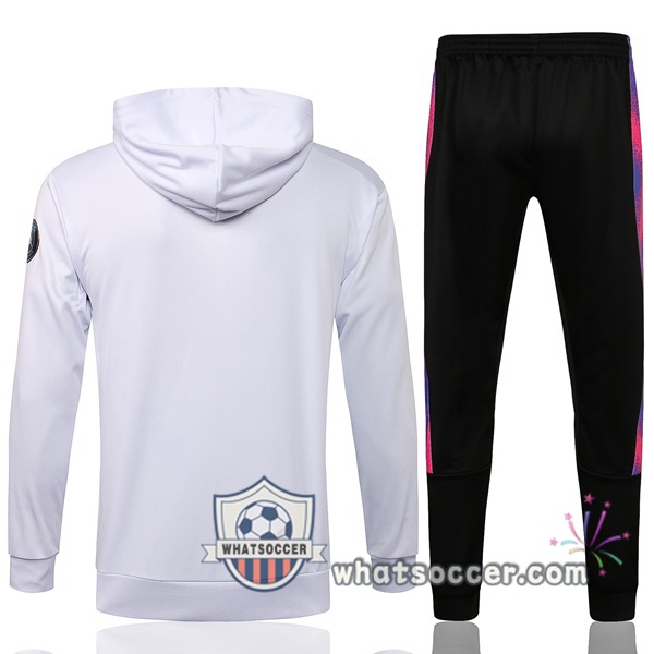 JORDAN Paris PSG White Purple Hooded Jacket 2021-2022