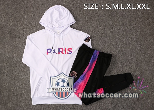 JORDAN Paris PSG White Purple Hooded Jacket 2021-2022