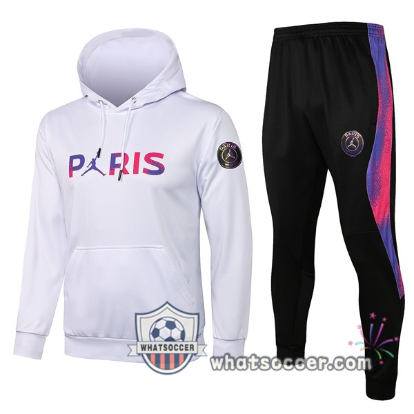 JORDAN Paris PSG White Purple Hooded Jacket 2021-2022
