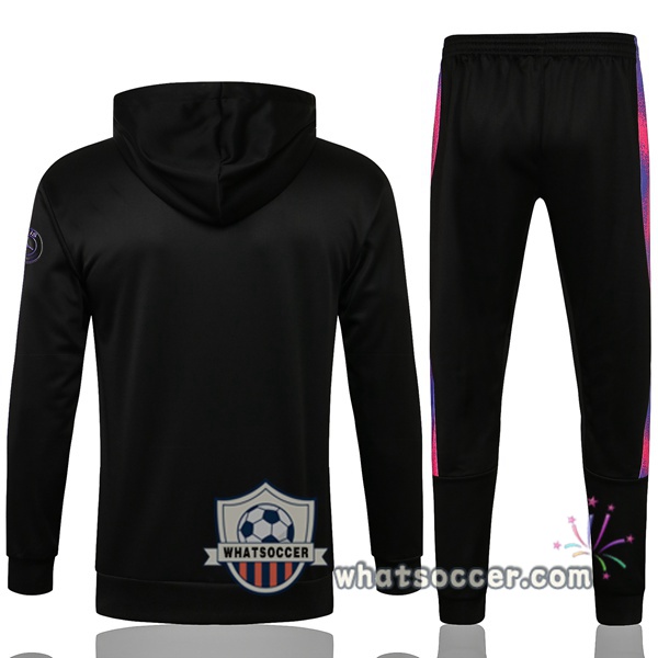 JORDAN Paris PSG Black Purple Hooded Jacket 2021-2022