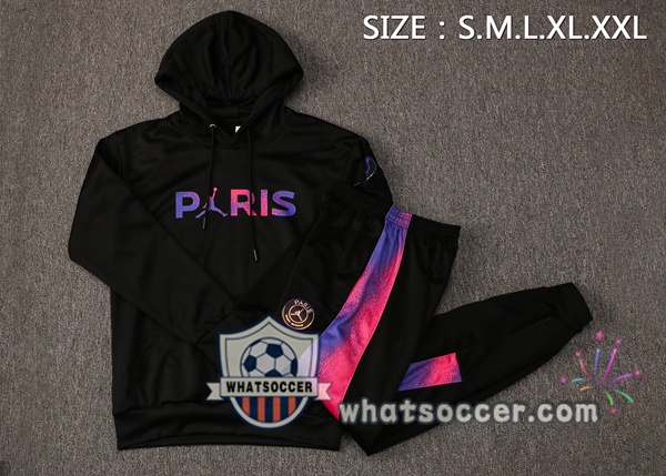 JORDAN Paris PSG Black Purple Hooded Jacket 2021-2022