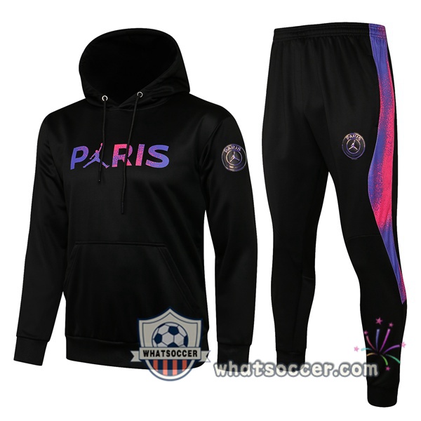 JORDAN Paris PSG Black Purple Hooded Jacket 2021-2022