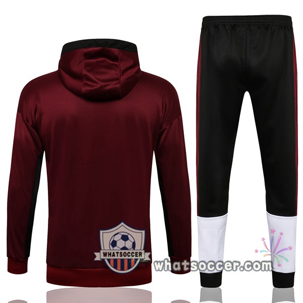 JORDAN Paris PSG Red Hooded Jacket 2021-2022