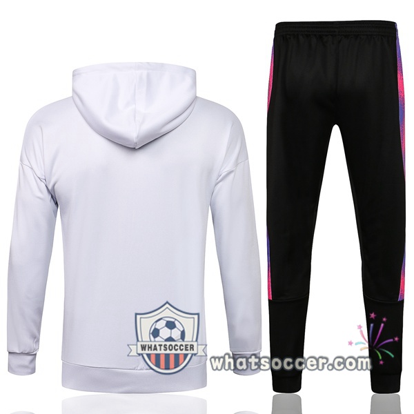 JORDAN Paris PSG White Purple Hooded Jacket 2021-2022