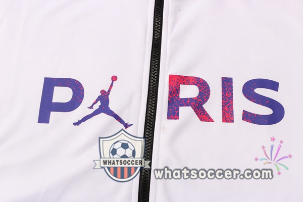 JORDAN Paris PSG White Purple Hooded Jacket 2021-2022