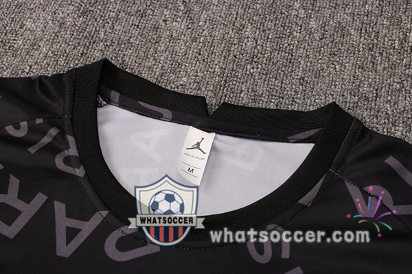 Paris PSG Jordan + Pants Black Training T-Shirt Suit 2021-2022