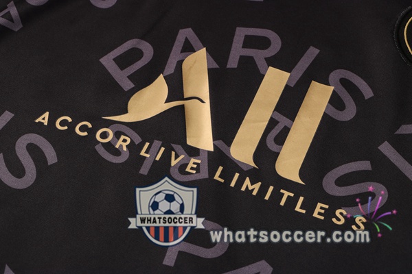 Paris PSG Jordan + Pants Black Training T-Shirt Suit 2021-2022