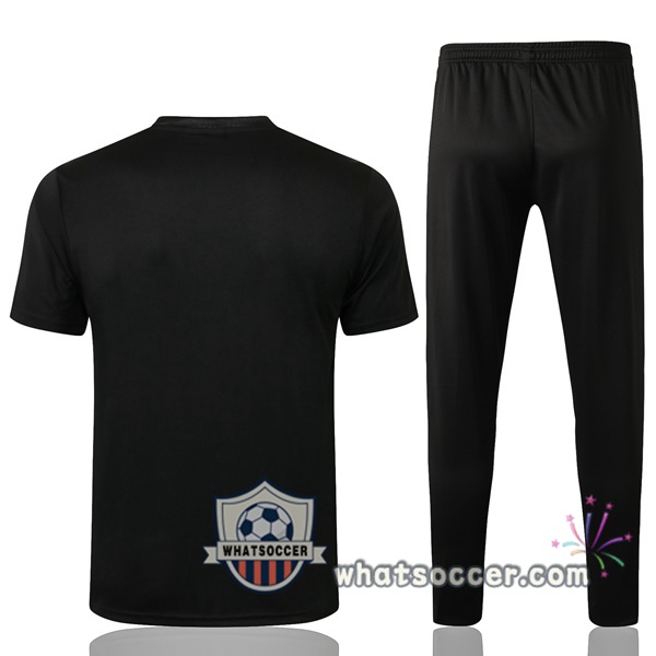 Paris PSG Jordan + Pants Black Training T-Shirt Suit 2021-2022